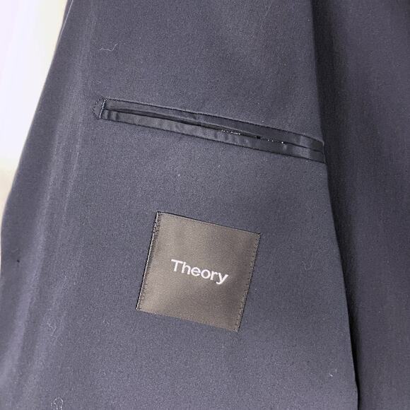 Theory Newson Blazer Stretch Navy Blue Sport Coat 2-Button Jacket 44R Men's - Picture 11 of 12